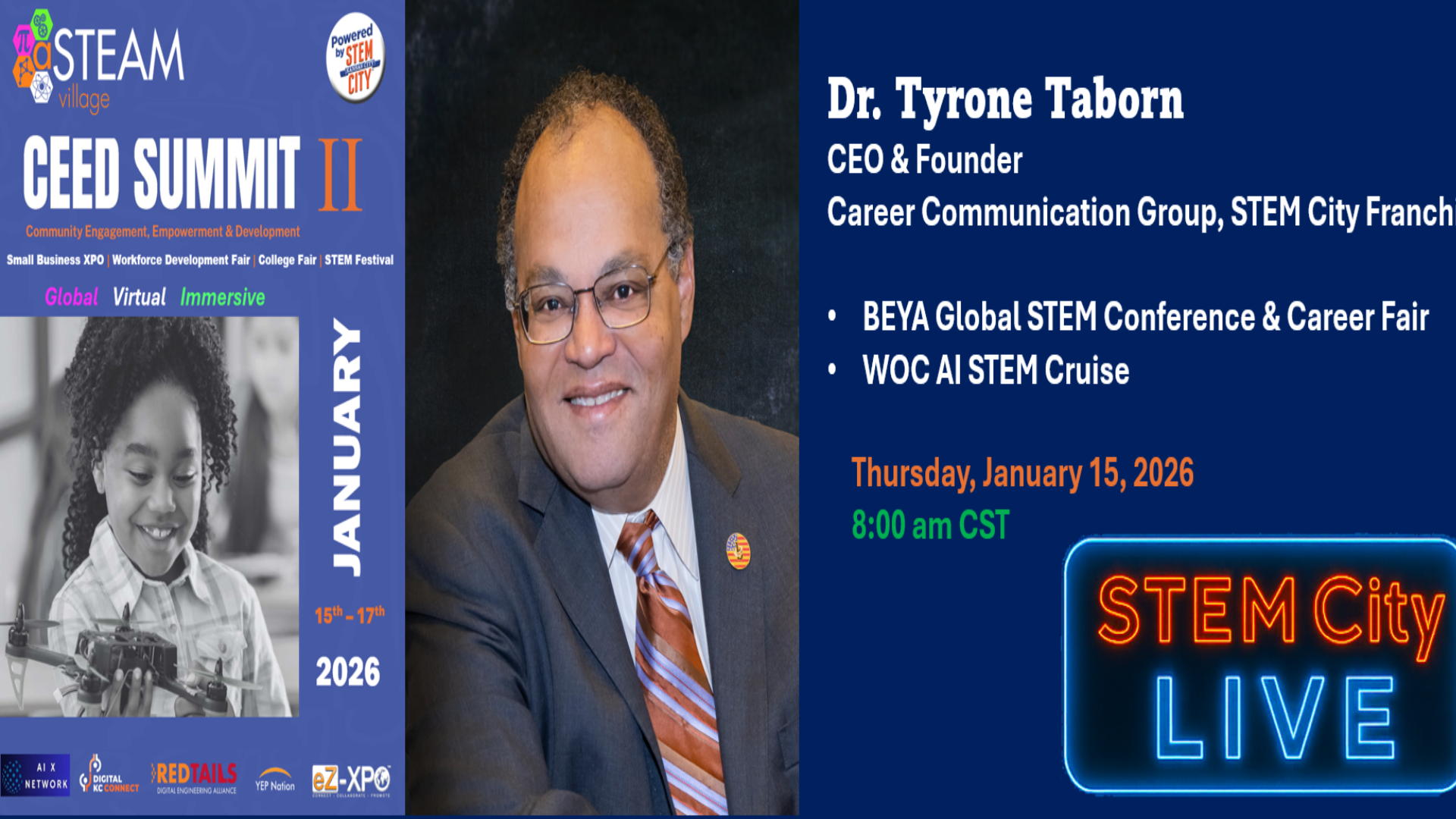 **CEED Summit II – Featured Speaker Dr. Tyrone Taborn, Career Communications Group and STEM City USA Thumbnail