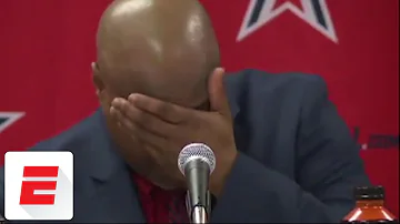 High school basketball player's heartfelt words at news conference leave coach in tears | ESPN
