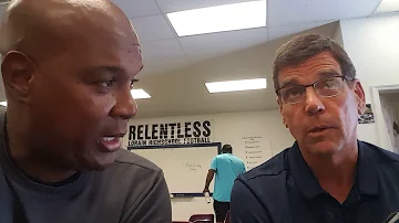 One on one at Lorain High School George Daniel Stadium interviewing their head football coach