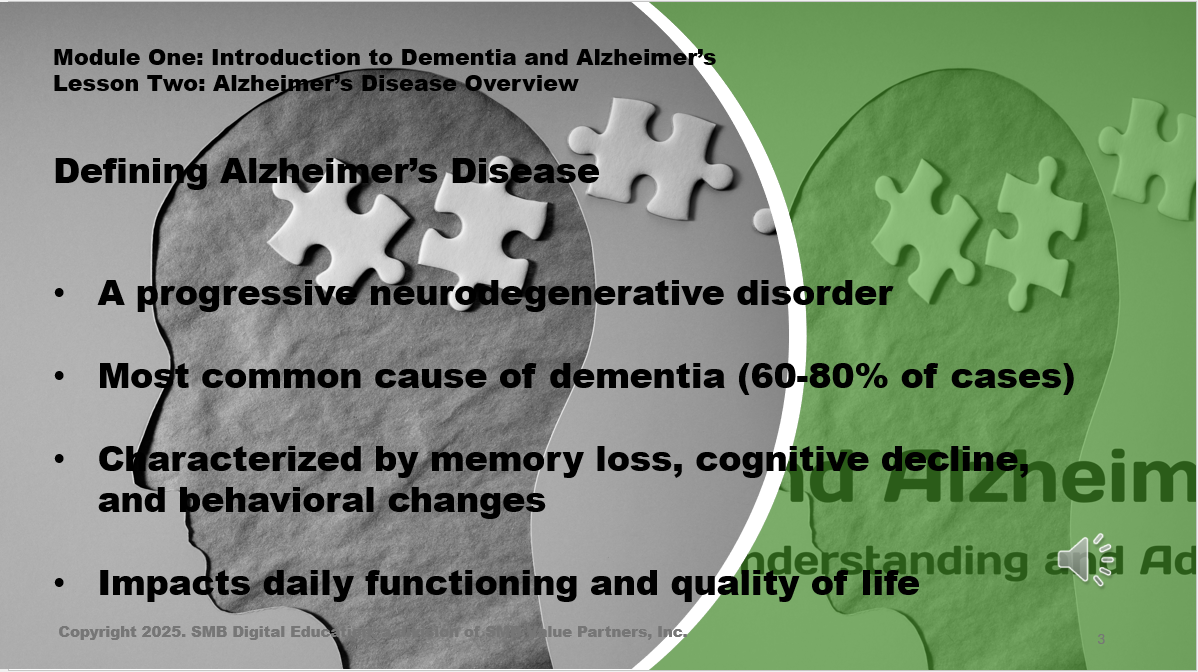 Alzheimer's: Disease Overview M1L2 Thumbnail