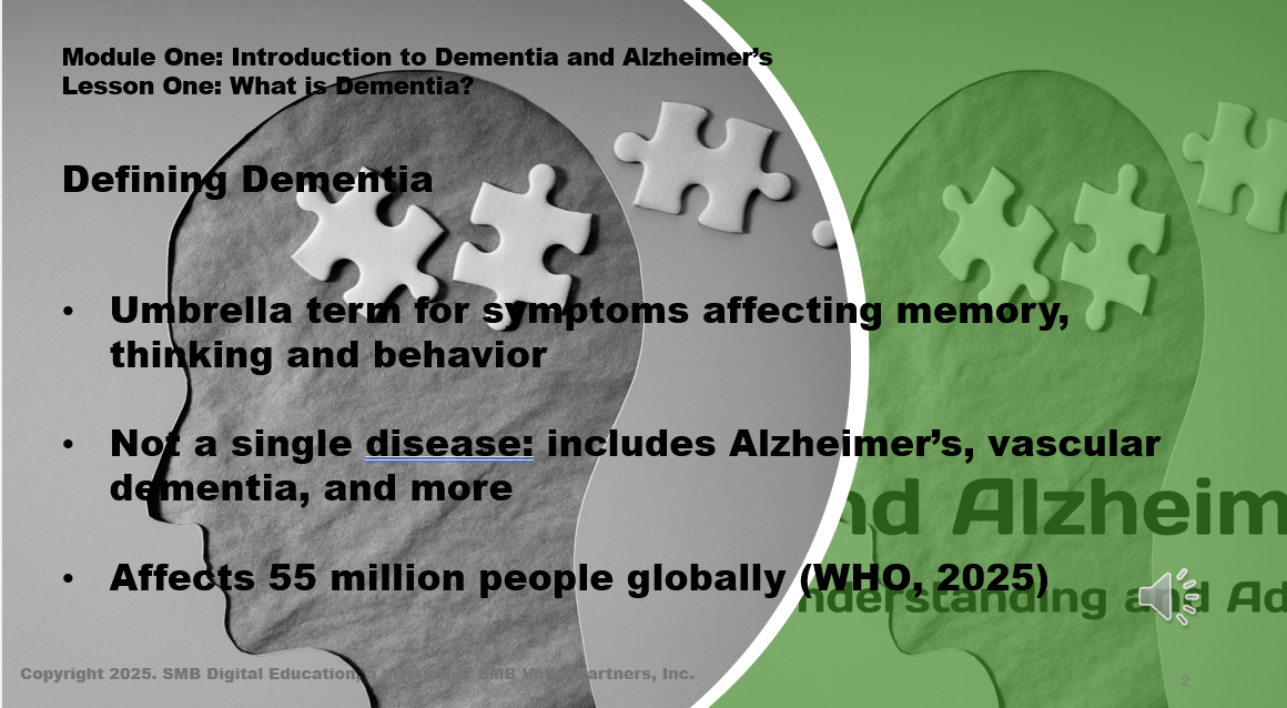 What is Dementia? M1L1 Thumbnail