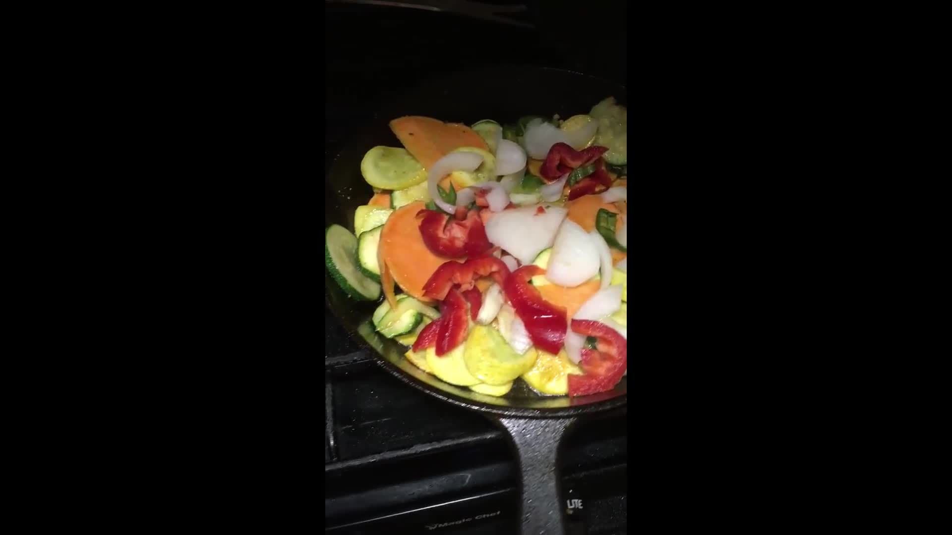 Cooking Salmon and Veggies